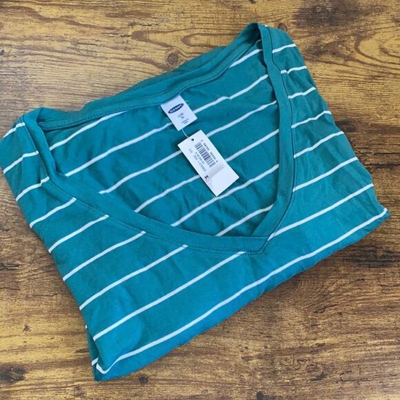 Teal Green & White Striped Old Navy Long Sleeve - Picture 2 of 9